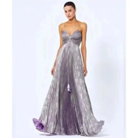 $997 Alexis Womens Purple Spaghetti Strap Sweetheart Neck Lined Maxi Dre… - Picture 4 of 16